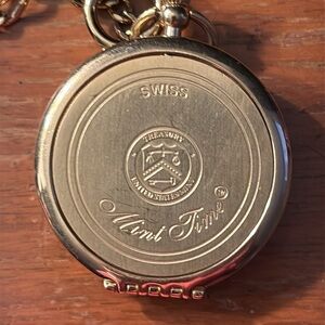 Gold Swiss Mint Time Pocket Watch